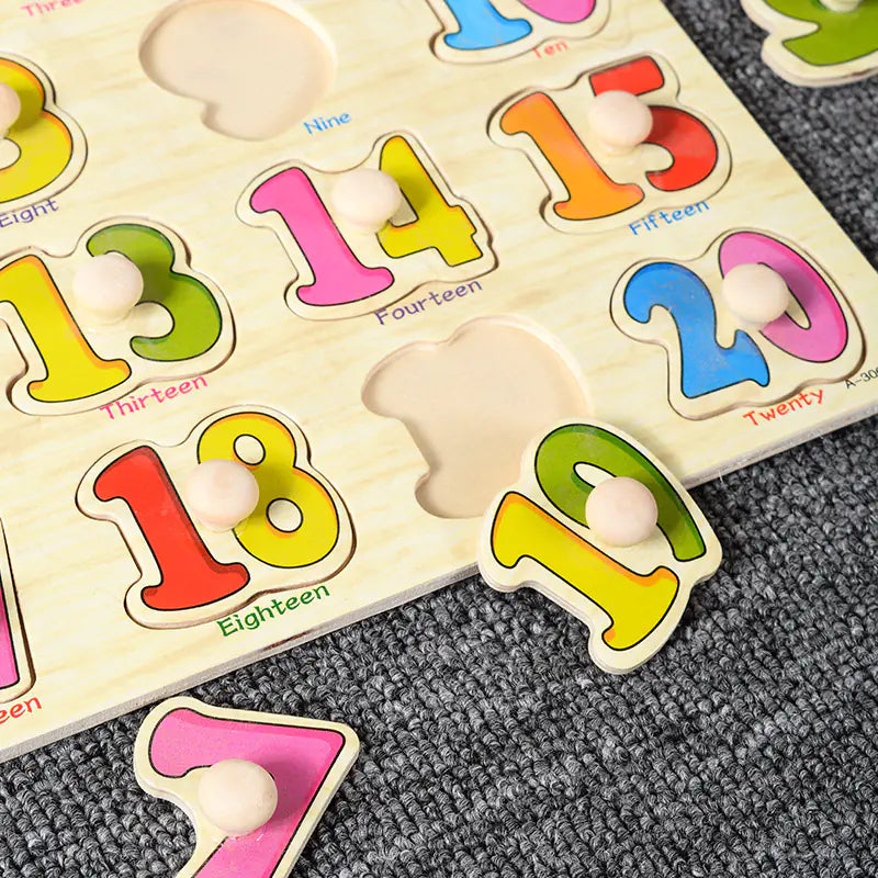 Montessori Pegged Wooden Puzzle Board for Kids