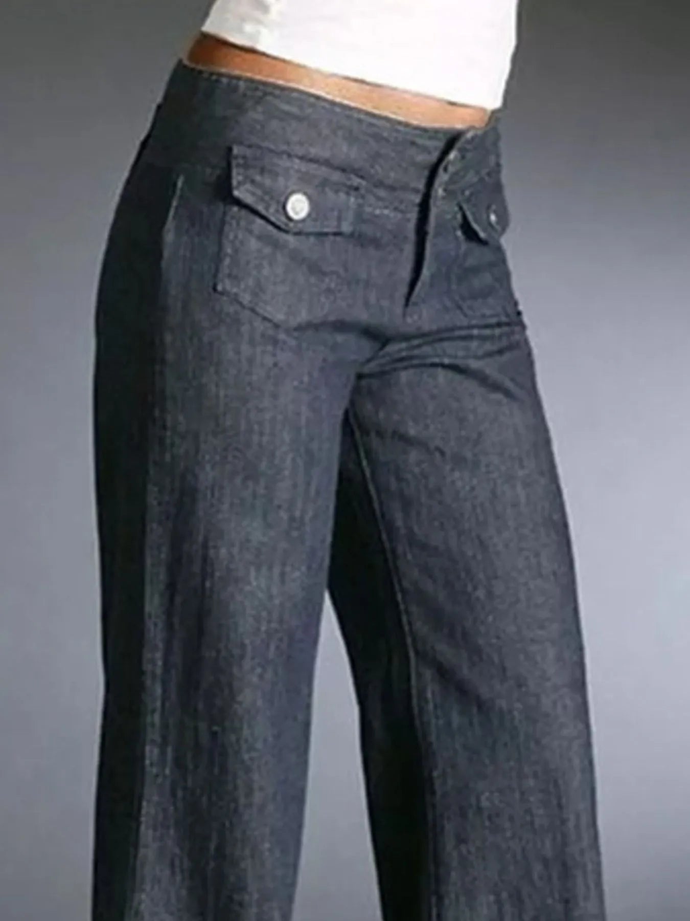 High-Waisted Wide-Leg Wash Jeans Regular and Plus Size