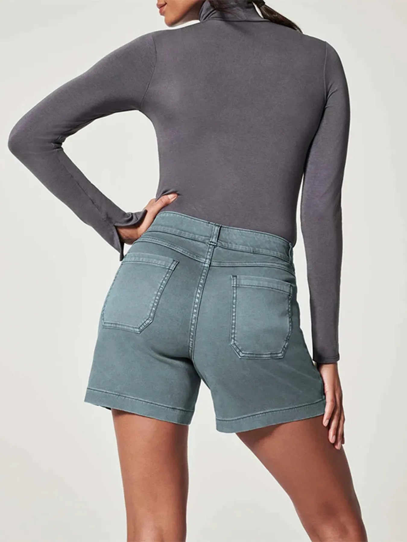 Vintage Washed Denim Shorts with Pockets