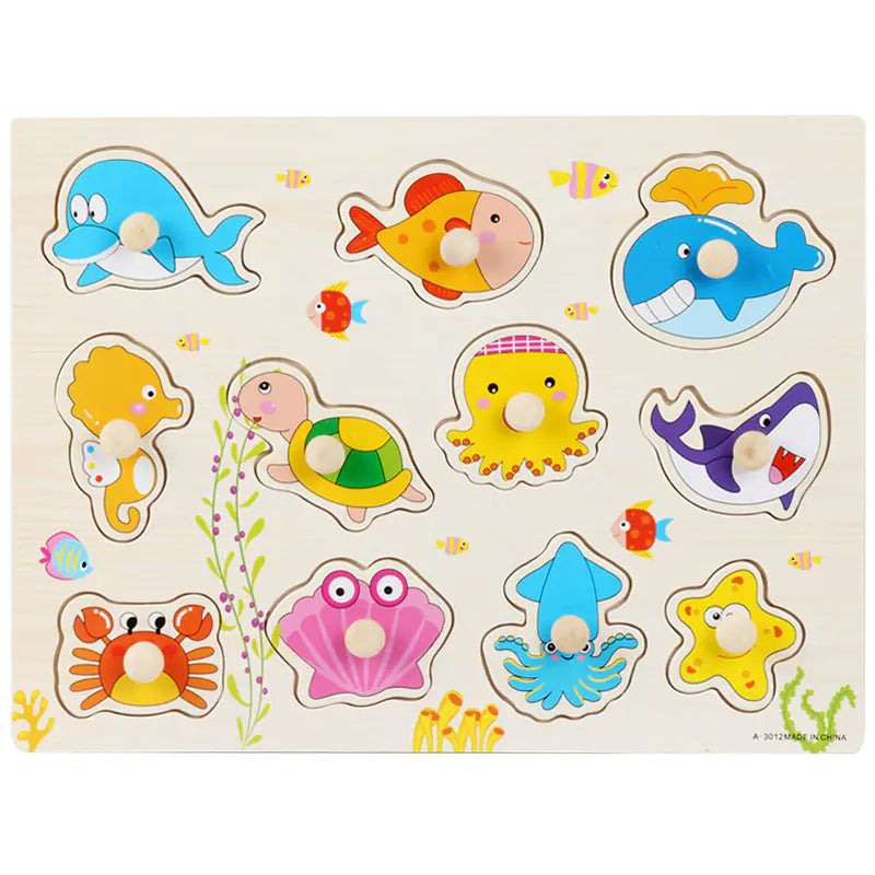 Montessori Pegged Wooden Puzzle Board for Kids
