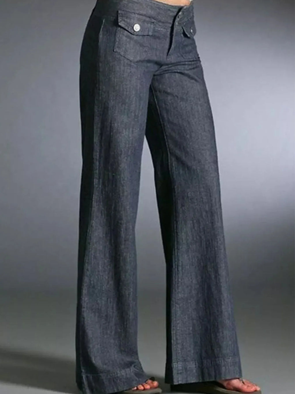 High-Waisted Wide-Leg Wash Jeans Regular and Plus Size
