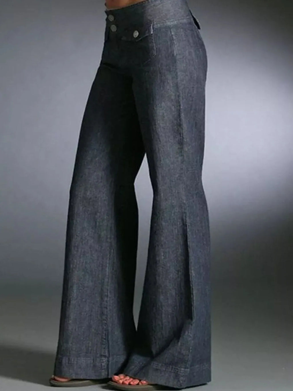 High-Waisted Wide-Leg Wash Jeans Regular and Plus Size