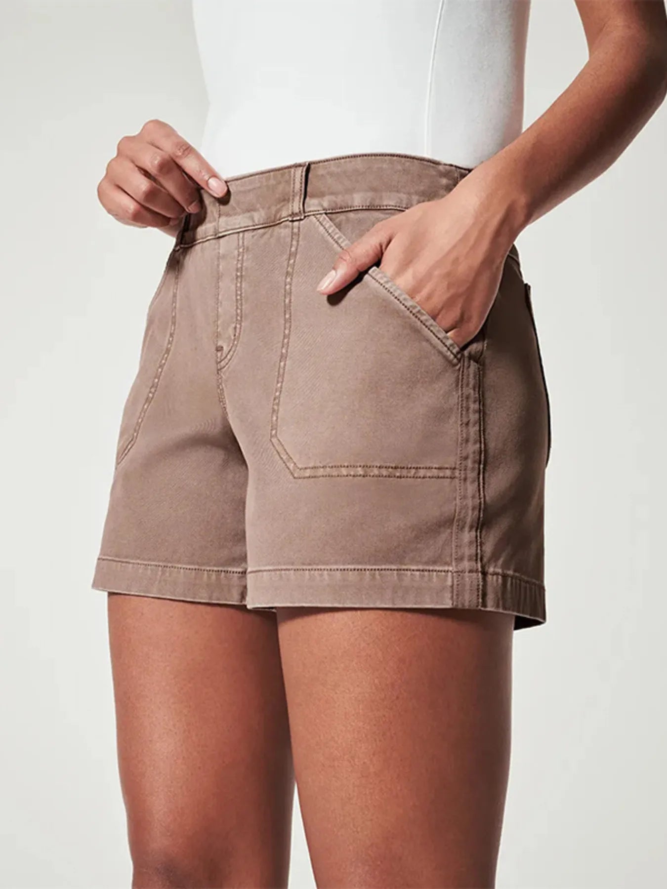 Vintage Washed Denim Shorts with Pockets