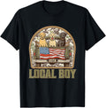 Patriotic Local Boy Labrador Dogs USA Camo Truck Design Tee T-Shirt