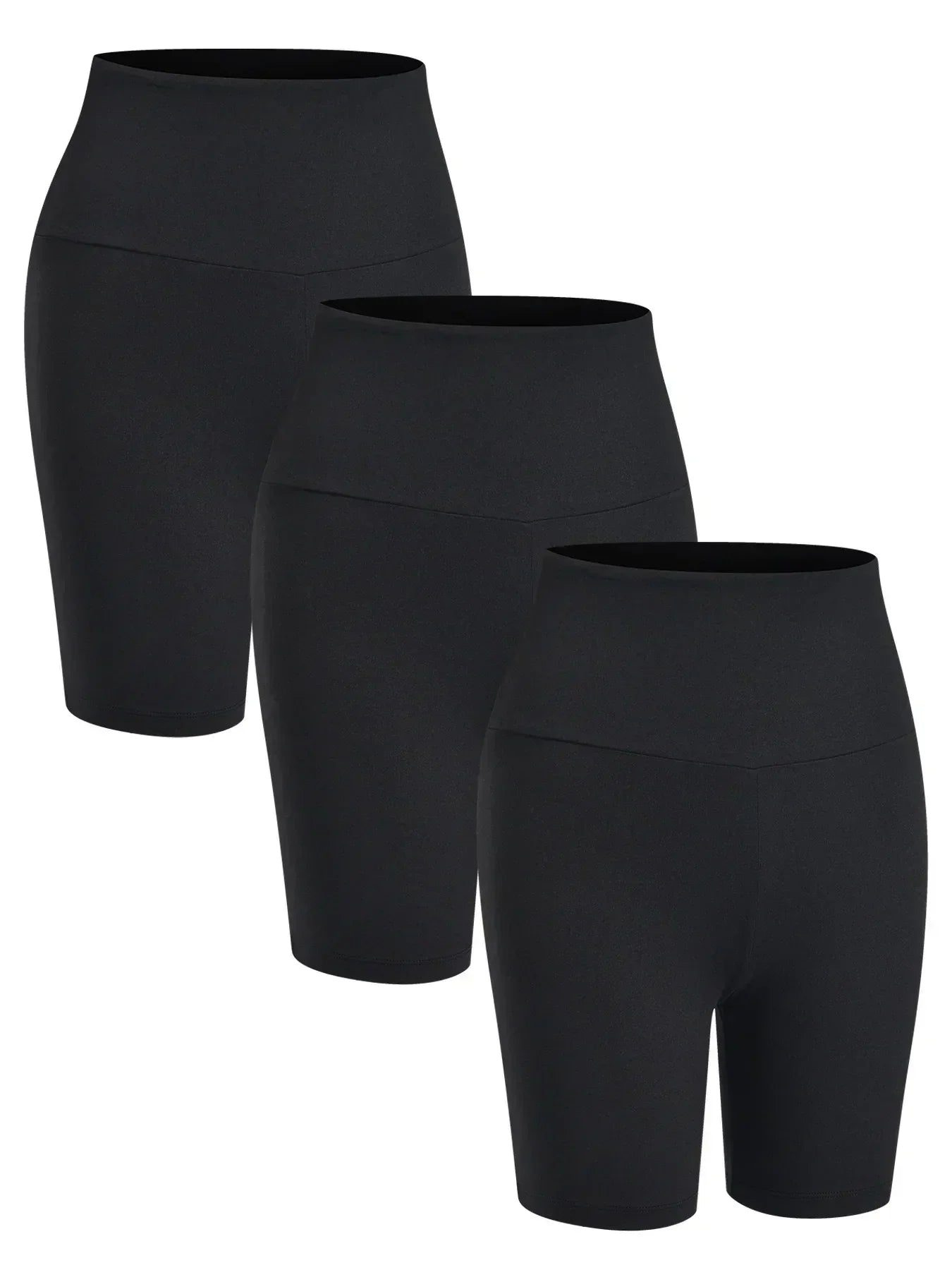 3 Pack Women's High Waisted Biker Shorts Super Soft Tummy Control No See Through Workout Yoga Running Push Up Gym Fitness Shorts