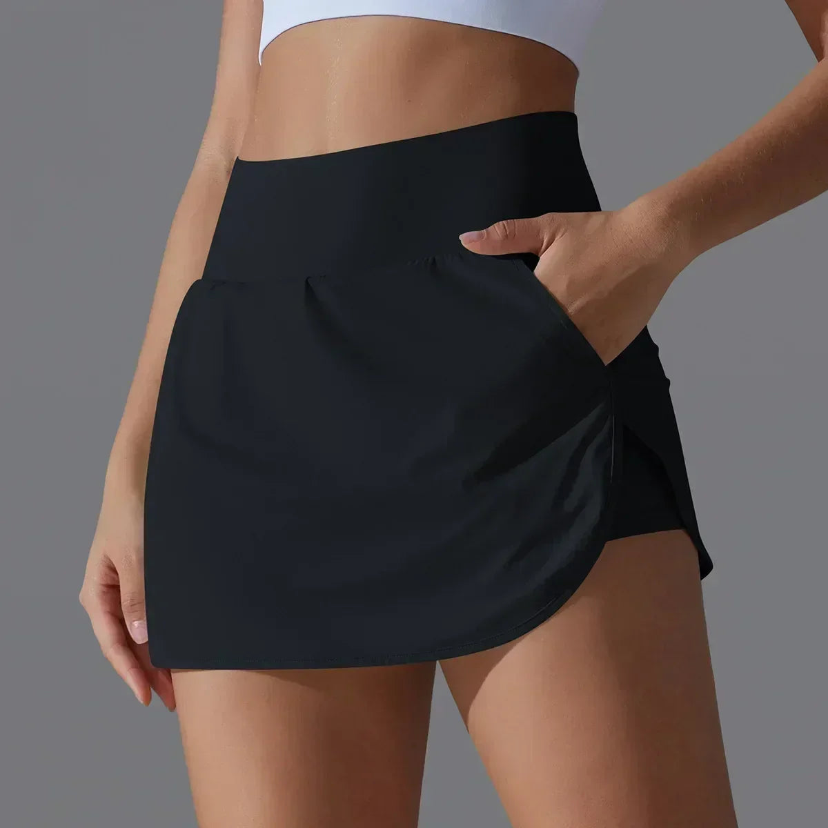 Una-Shop High Waist Pockets Yoga Shorts for Women Sports Push Up Workout Clothes Leggings for Fitness Sportswear for Gym Pants