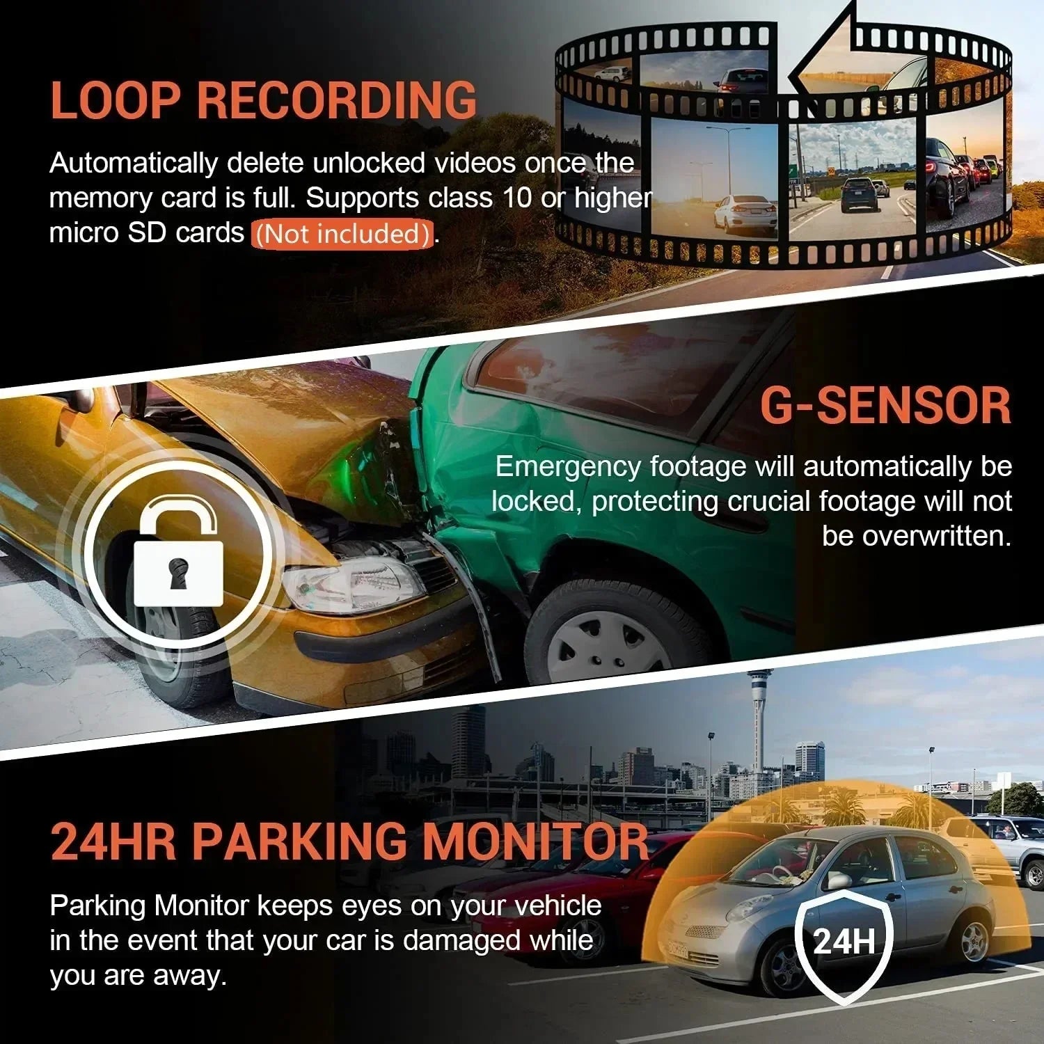 1080P WIFI Dual camera Dash Cam