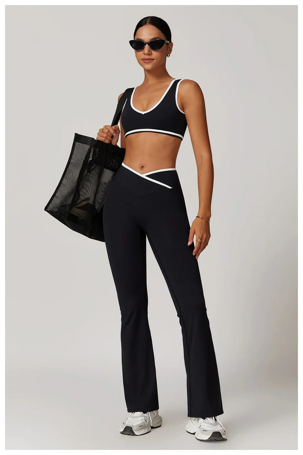Yoga Set 2 Pieces Workout Outfits Fitness Sportswear Gym Tracksuit High Waist Leggings Sports Bra Athletic Wear Women Clothes