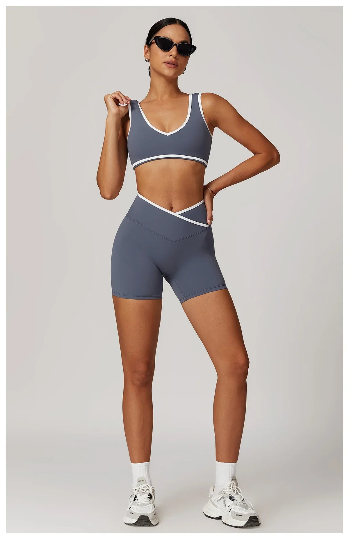 Yoga Set 2 Pieces Workout Outfits Fitness Sportswear Gym Tracksuit High Waist Leggings Sports Bra Athletic Wear Women Clothes
