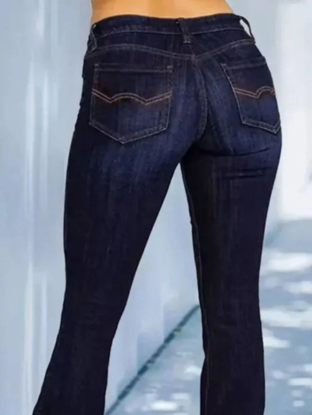 Full Size Wash Flare Jeans with Pockets Plus Size
