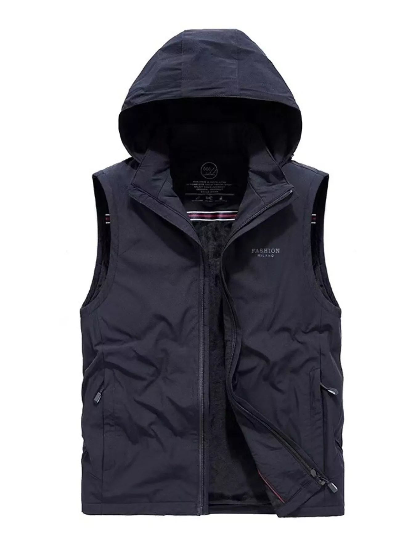 Men's Regular and Plus Size Hooded Zip Up Vest