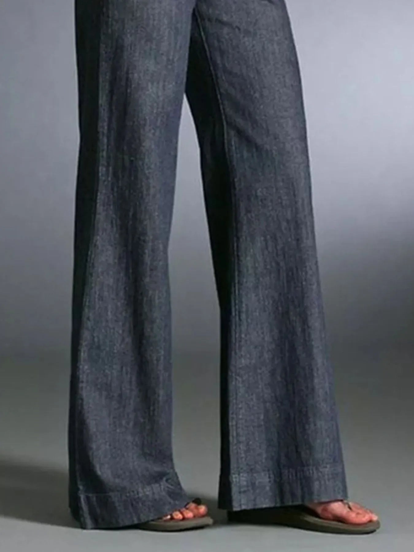 High-Waisted Wide-Leg Wash Jeans Regular and Plus Size