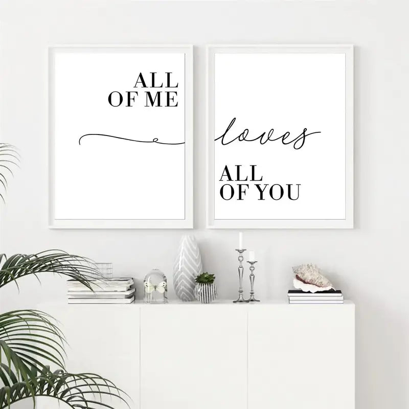 2pcs Canvas Paintings with Funny Couple Quotes Wall Art