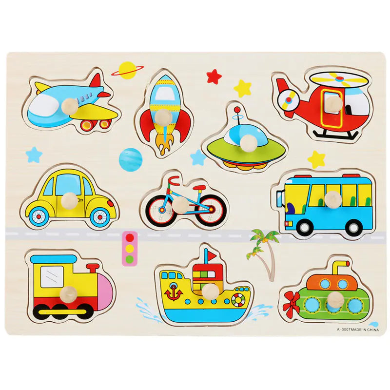 Montessori Pegged Wooden Puzzle Board for Kids